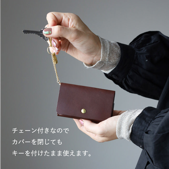 [5 colors] TSUKIKUSA Multi-key case, Smart key storage, 2 pieces, Coin purse included, Italian leather key case wallet [KC-6] 