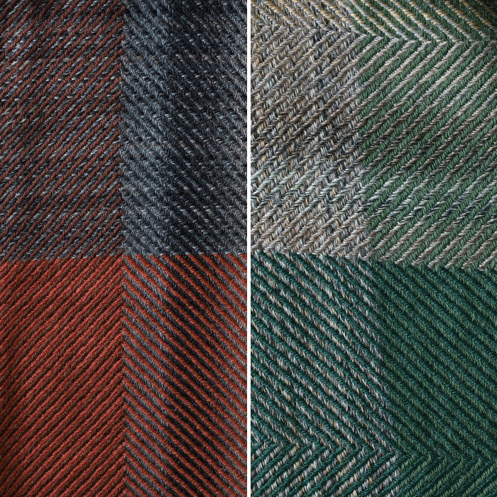 【2色からお選びいただけます】kobooriza 工房織座 ウール 綾織り カスリチェックショール2 レディース 男女兼用 [K-OS-TW08]