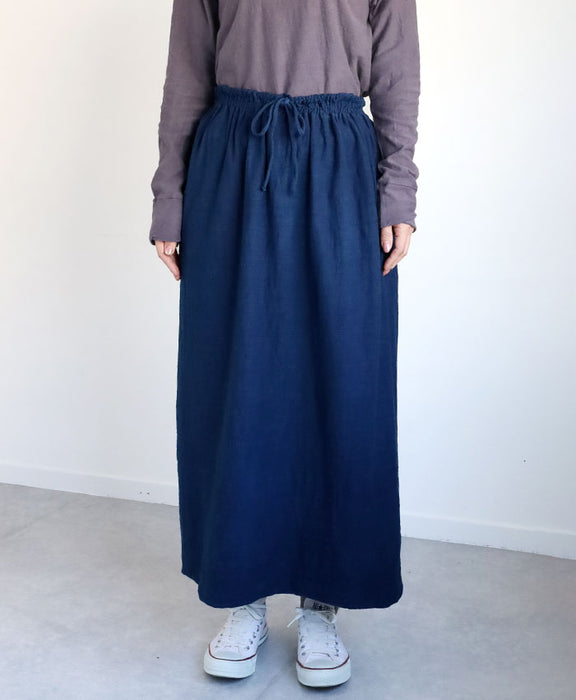 [12 colors] Hand-dyed Meya Natural dyed Hanging knit Organic cotton Long skirt Free size Women's [KP016] 