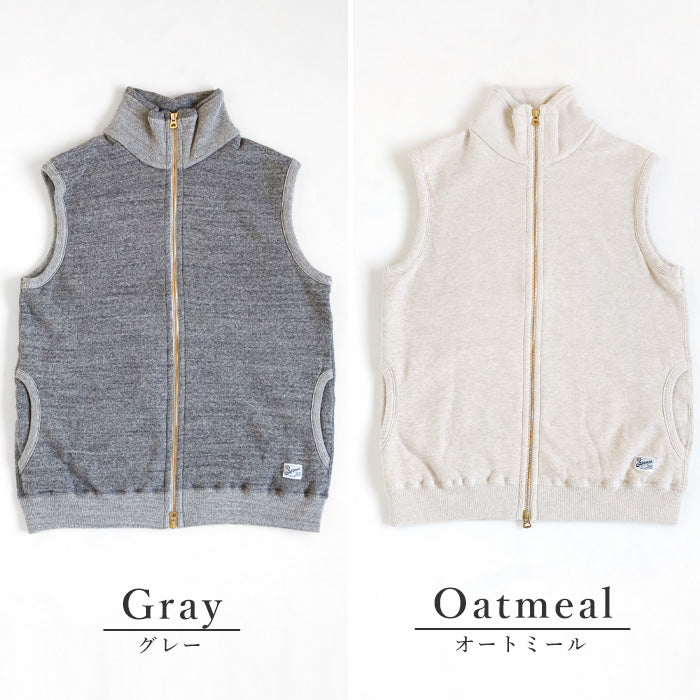 Kepani Stand Neck Sweat Vest Pinnacle Park Women's Men's [KP1407MS] Made in Japan Sweat Brand Wakayama Osaka Mie 100% Cotton Fleece Lining 