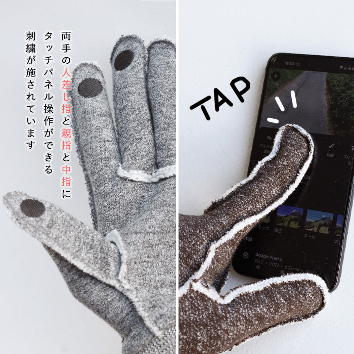 Kepani Fleece-lined Sweat Gloves Saguaro-2 Men's and Women's [KP1610MP] Made in Japan Sweat Brand 