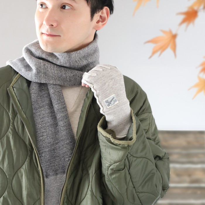 Kepani Fleece-lined Sweat Cut-off Gloves Saguaro-3 for Men and Women [KP1611MP] Made in Japan Sweat Brand 