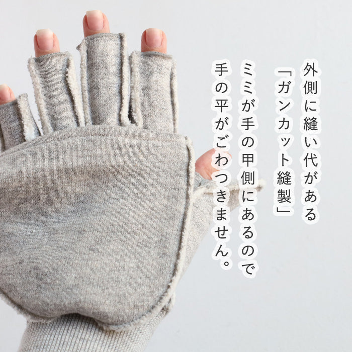 Kepani Fleece-lined Cut-off Mittens Saguaro-POP Men's Women's [KP5018MP] Made in Japan Sweat Brand 