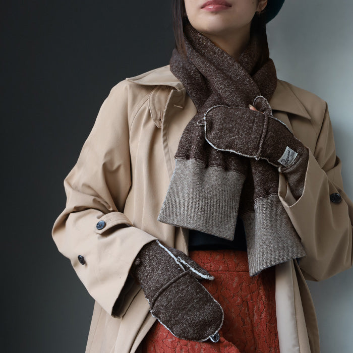 Kepani Fleece-lined Cut-off Mittens Saguaro-POP Men's Women's [KP5018MP] Made in Japan Sweat Brand 