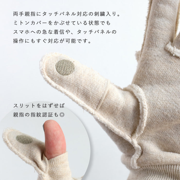 Kepani Fleece-lined Cut-off Mittens Saguaro-POP Men's Women's [KP5018MP] Made in Japan Sweat Brand 