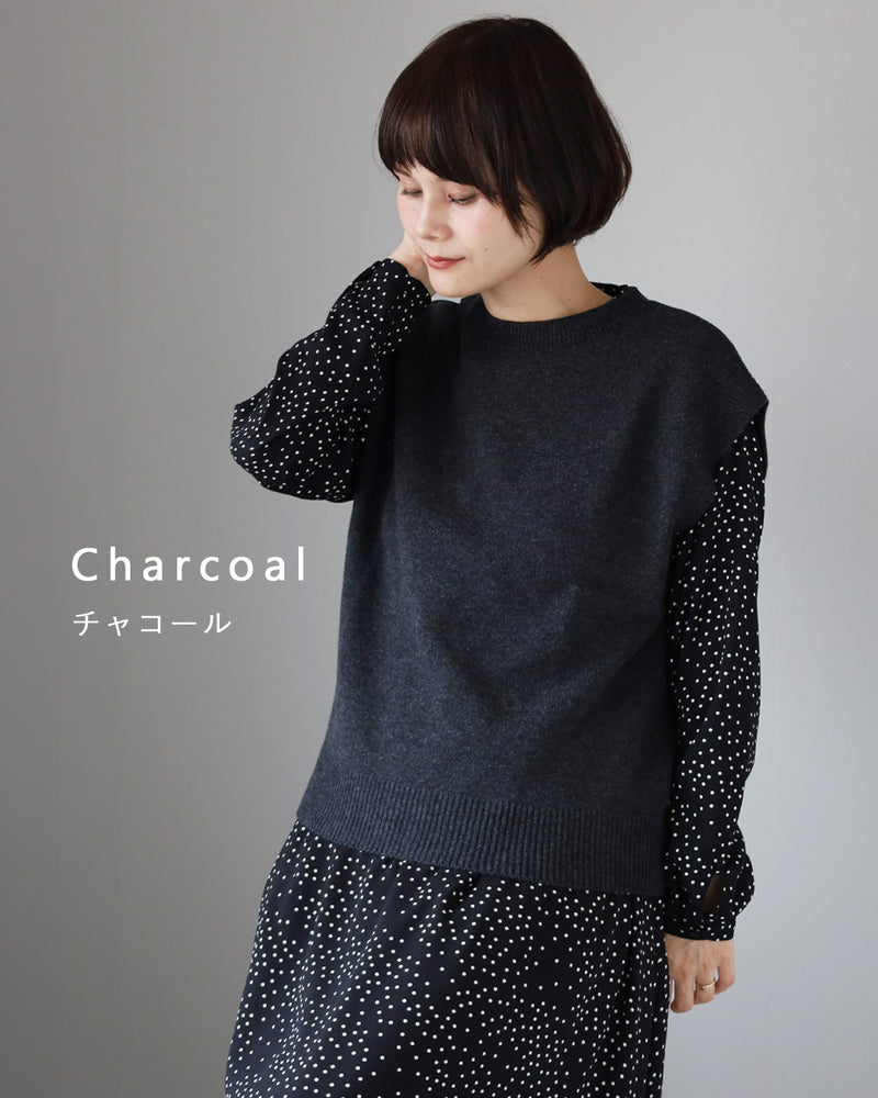 [3 Colors] SAIFUKU Loose-Fit Washable Wool Vest Women's [KR-01-23005-10] Gosen City, Niigata Prefecture, Gosen Knit Brand