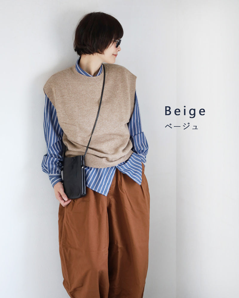 [3 Colors] SAIFUKU Loose-Fit Washable Wool Vest Women's [KR-01-23005-10] Gosen City, Niigata Prefecture, Gosen Knit Brand