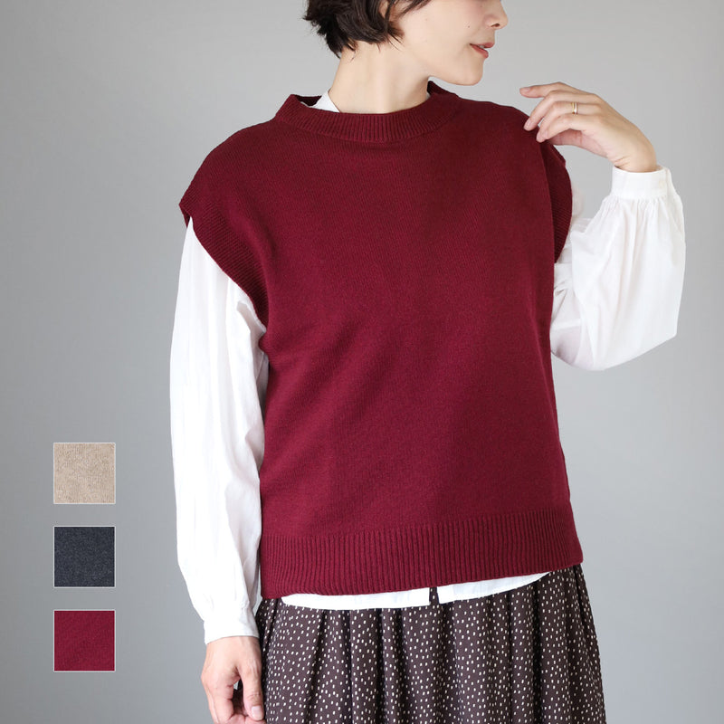[3 Colors] SAIFUKU Loose-Fit Washable Wool Vest Women's [KR-01-23005-10] Gosen City, Niigata Prefecture, Gosen Knit Brand