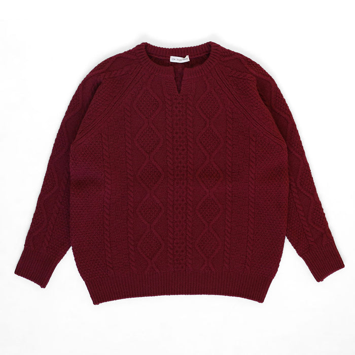 SAIFUKU(サイフク)226(つつむ) からだをつつむ アラン柄キーネックプルオーバー レディース フリーサイズ[KR-01-25005-00] 新潟県 五泉市 五泉ニット ブランド セーター