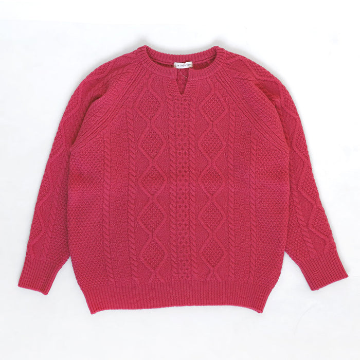 SAIFUKU(サイフク)226(つつむ) からだをつつむ アラン柄キーネックプルオーバー レディース フリーサイズ[KR-01-25005-00] 新潟県 五泉市 五泉ニット ブランド セーター