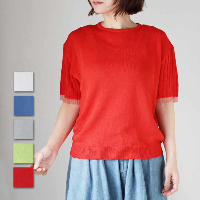 SAIFUKU(サイフク) 226(つつむ) からだをつつむ 袖口が透けて涼やか 麻 プルオーバー レディース　Tシャツ [KR-01-26005-00] 新潟県 五泉市 五泉 ニット ブランド