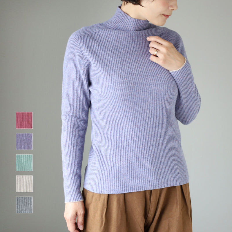 【5色・2サイズ】SAIFUKU(サイフク) リブ編み プルオーバー ウール カシミヤ レディース [KR-01-26008-12] 新潟県 五泉市 五泉ニット ブランド