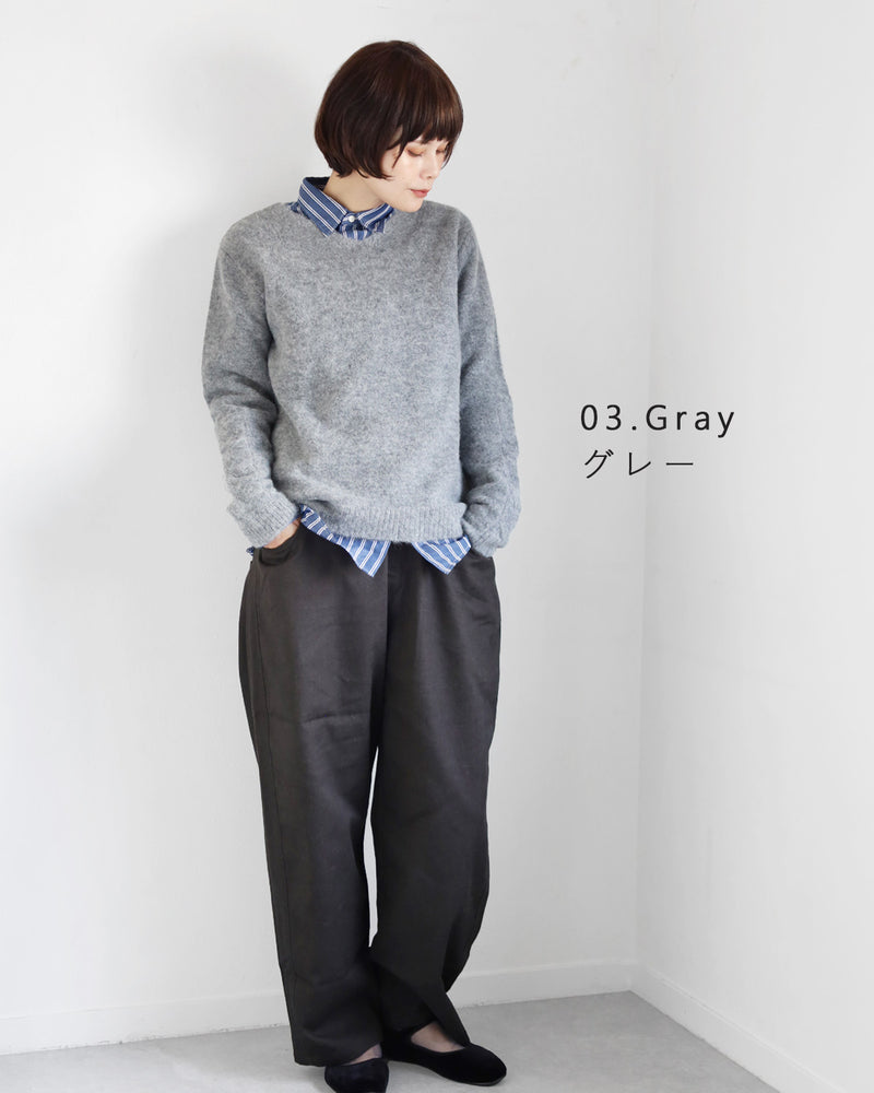 [3 Colors] SAIFUKU Smooth Alpaca Pullover, Cabled Cuffs, Women's [KR-01-26010-10], Gosen City, Niigata Prefecture, Gosen Knit Brand