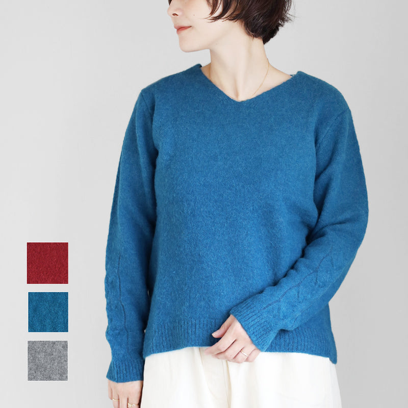 [3 Colors] SAIFUKU Smooth Alpaca Pullover, Cabled Cuffs, Women's [KR-01-26010-10], Gosen City, Niigata Prefecture, Gosen Knit Brand