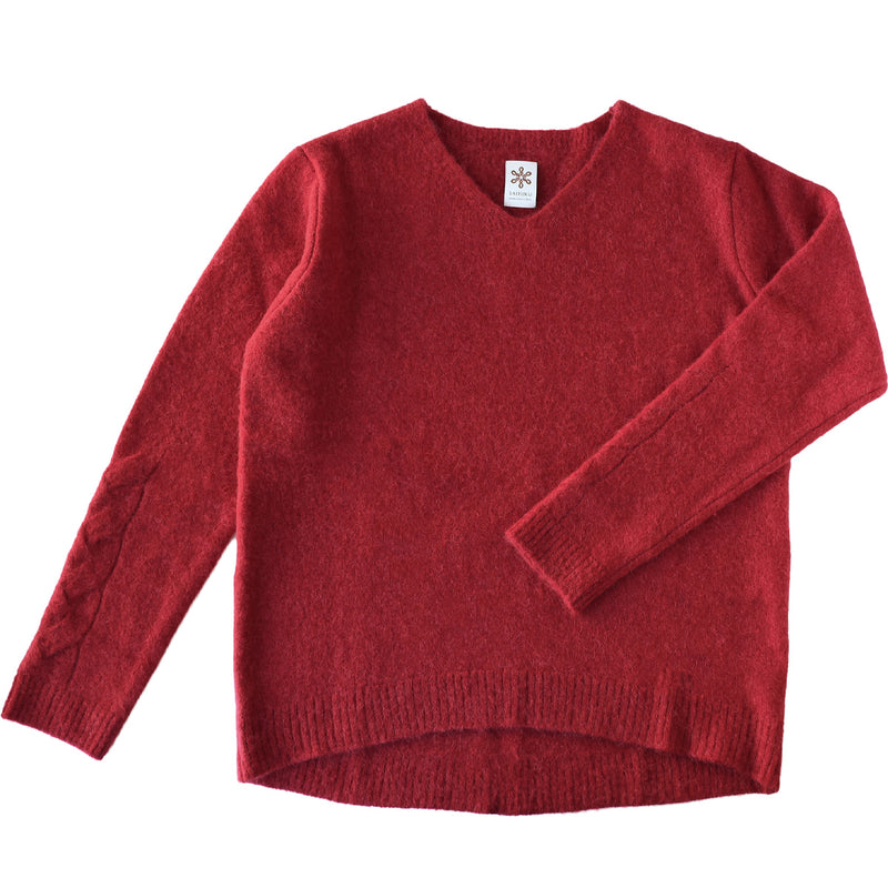 [3 Colors] SAIFUKU Smooth Alpaca Pullover, Cabled Cuffs, Women's [KR-01-26010-10], Gosen City, Niigata Prefecture, Gosen Knit Brand