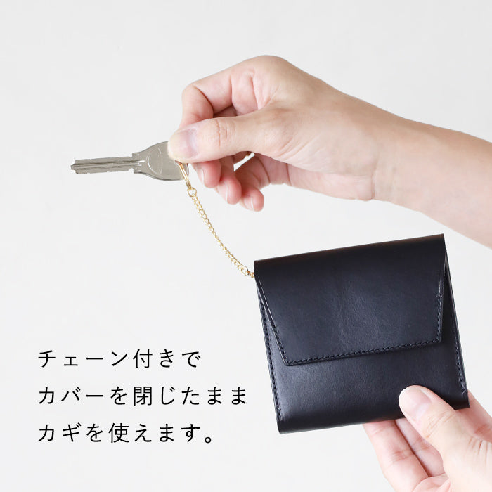【3 Colors】TSUKIKUSA Smart Key Case Wallet, Holds 2 Smart Keys, Coin Purse, Buttero [KW-1-B] Kanjyo Toyota Leather Artisan Handmade Brand