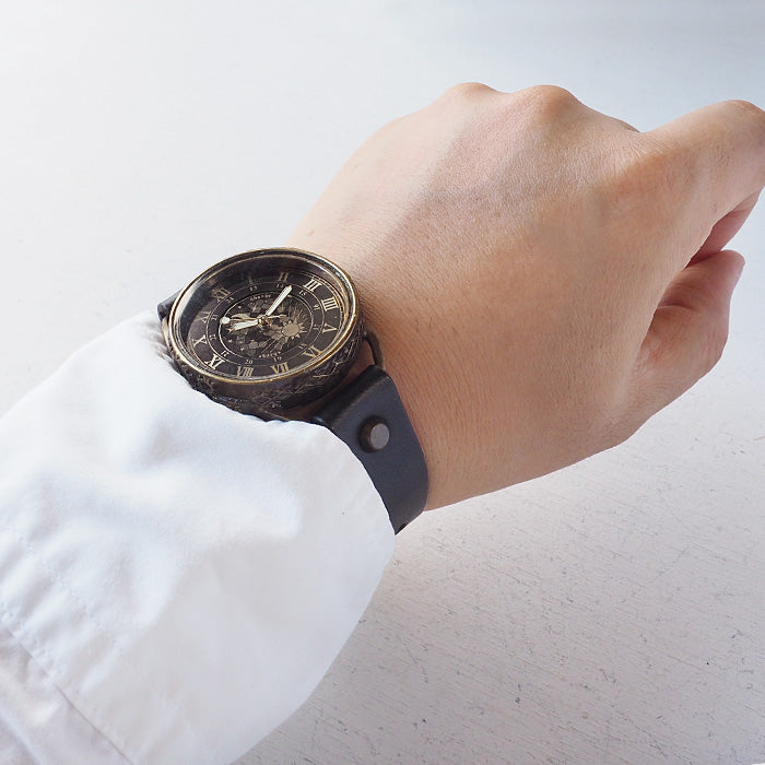 KINO(キノ) 手作り腕時計 チェンジワールド SUN＆MOON ブラック [L-13-BK]