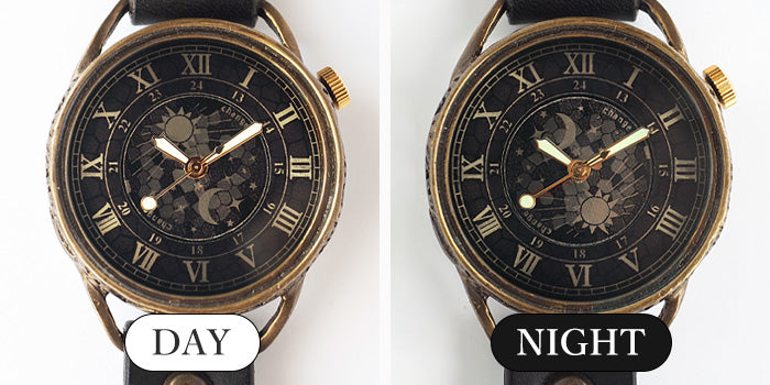 KINO(キノ) 手作り腕時計 チェンジワールド SUN＆MOON ブラック [L-13-BK]