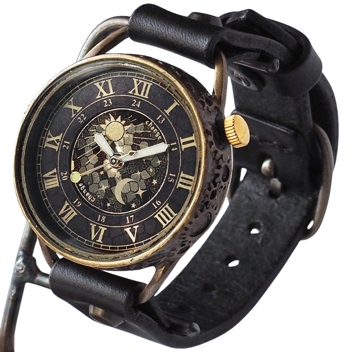 KINO(キノ) 手作り腕時計 チェンジワールド SUN＆MOON ブラック [L-13-BK]