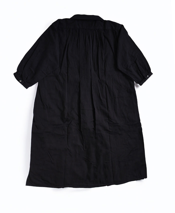 graphzero Butcher One-Piece 3/4 Sleeve Black Zimbabwe Cotton Denim One Wash Free Size Ladies [La-BTOP-BK] Okayama Kurashiki Kojima Jeans Denim Brand