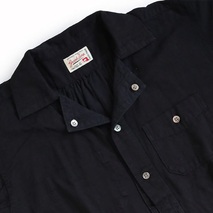 graphzero Butcher One-Piece 3/4 Sleeve Black Zimbabwe Cotton Denim One Wash Free Size Ladies [La-BTOP-BK] Okayama Kurashiki Kojima Jeans Denim Brand