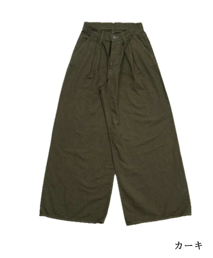 2 colors] graphzero 10oz Red Selvedge Canvas Wide Tuck Trousers