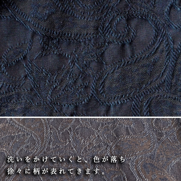 graphzero pleated dress indigo paisley free size [La-PTOP-0311] Okayama Kurashiki Kojima jeans denim brand 