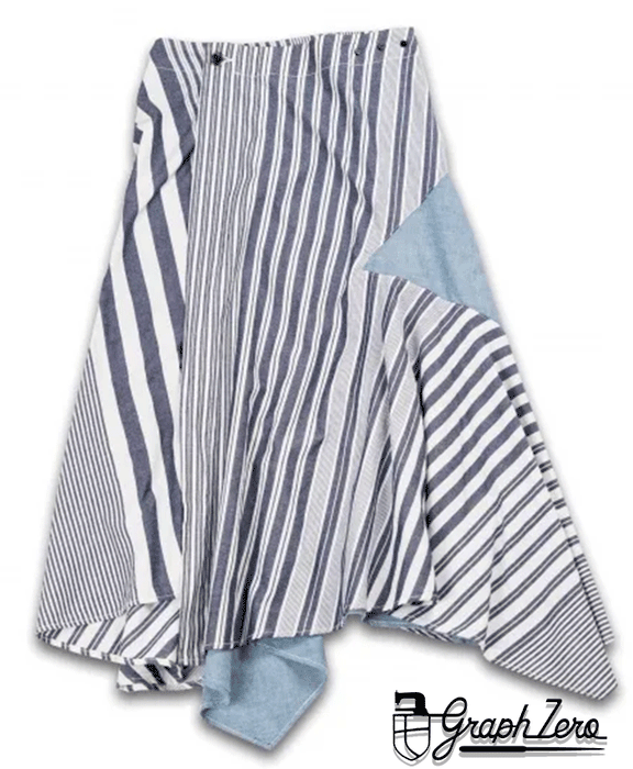 graphzero Irregular hem wrap skirt stripe [La-RPSK-0604ST]