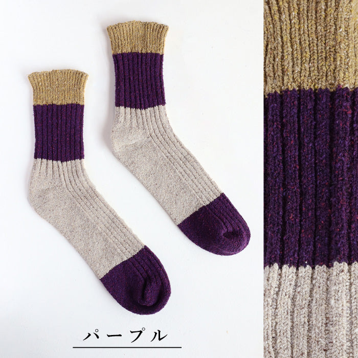 hasegawa Hasegawa Shoten Tweedy Silk Socks Men's [LE0338A] Crew Length 