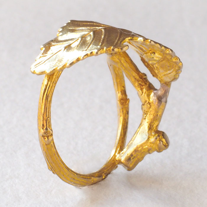 Lano Brass Leaf Ring [LN-1286] by Tomoaki Hirano, Handmade Accessory Designer. 