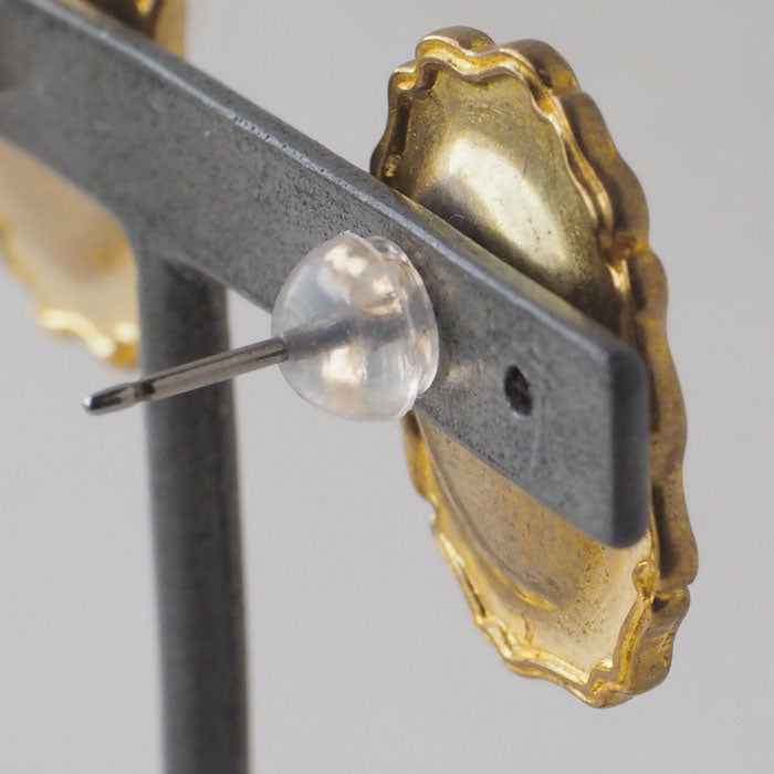 Lano Rim Plate Earrings, Brass Fabric [LN-2236] by Tomoaki Hirano, Handmade Accessory Artist, Antique-Style Retro Jewelry 