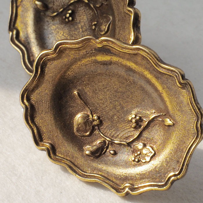 Lano(ラノ) リムプレート ピアス 真鍮 古美 [LN-2237]  平野朋晃 アクセサリー作家 ハンドメイド ブランド ジュエリー アンティーク調 レトロ