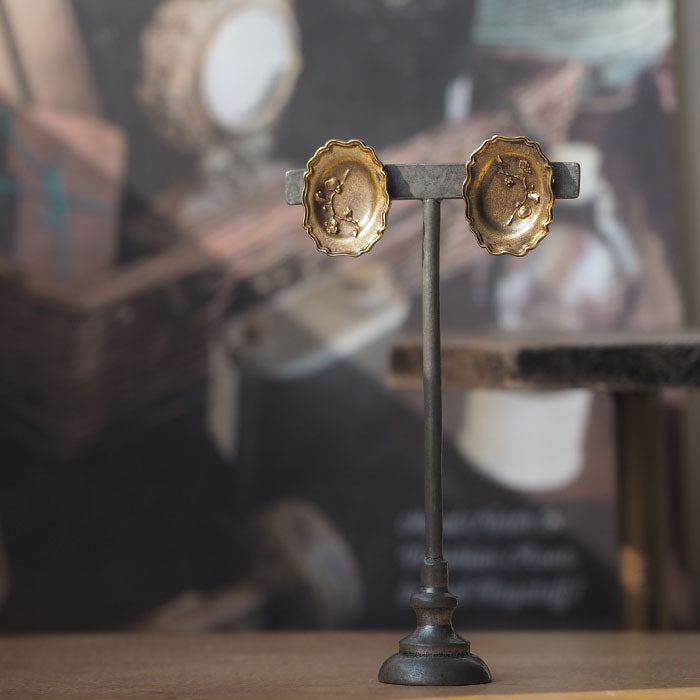 Lano(ラノ) リムプレート ピアス 真鍮 古美 [LN-2237]  平野朋晃 アクセサリー作家 ハンドメイド ブランド ジュエリー アンティーク調 レトロ