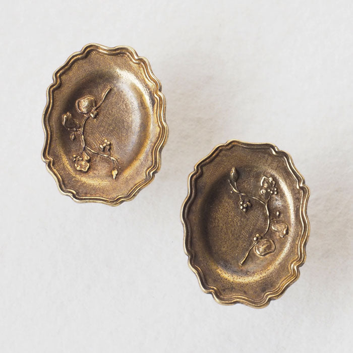 Lano(ラノ) リムプレート ピアス 真鍮 古美 [LN-2237]  平野朋晃 アクセサリー作家 ハンドメイド ブランド ジュエリー アンティーク調 レトロ