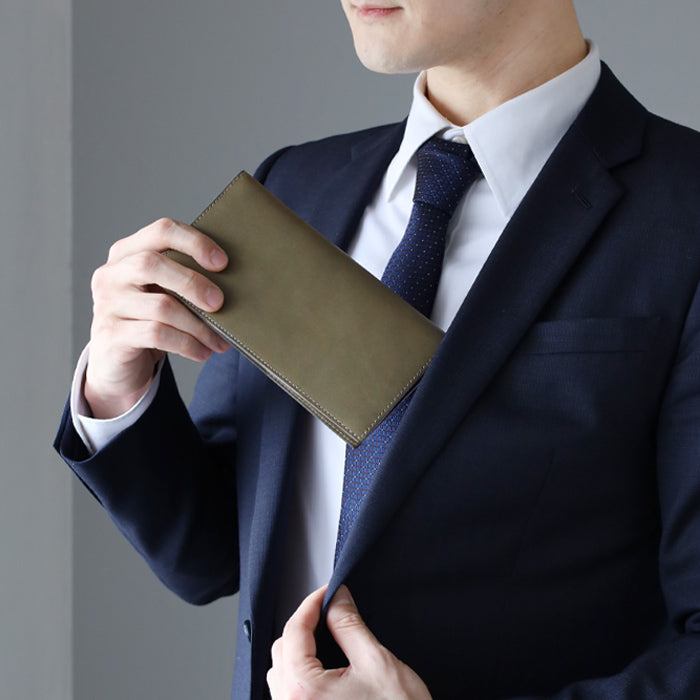 [Choose from 5 colors] TSUKIKUSA thin long billfold long wallet without coin purse [Ayame] [LW-2] 