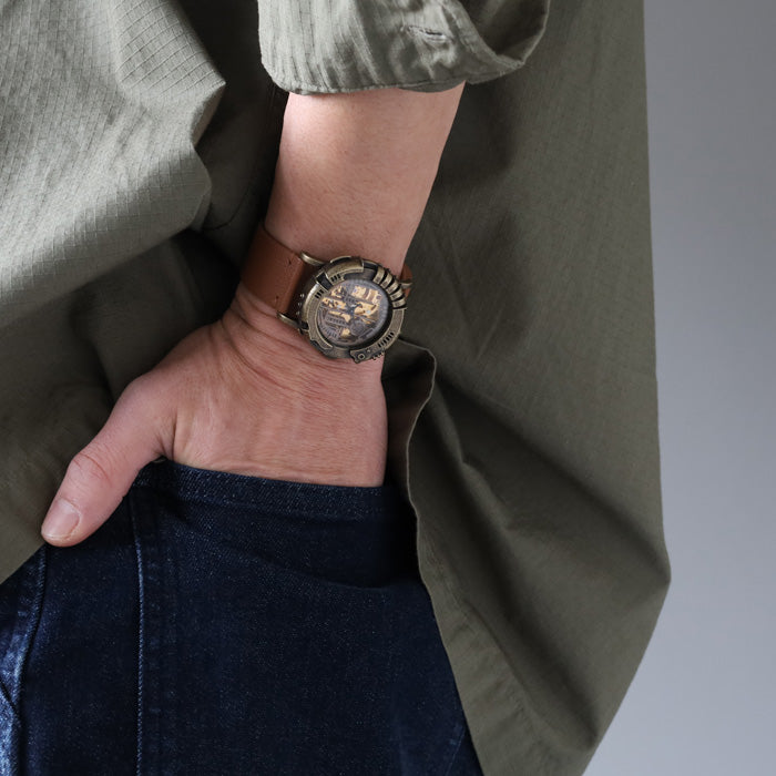 DEDEGUMO Handmade Watch Ladder Gold Automatic Movement Men's Women's [M33-1-GD] Kyoto Handmade Watch Brand