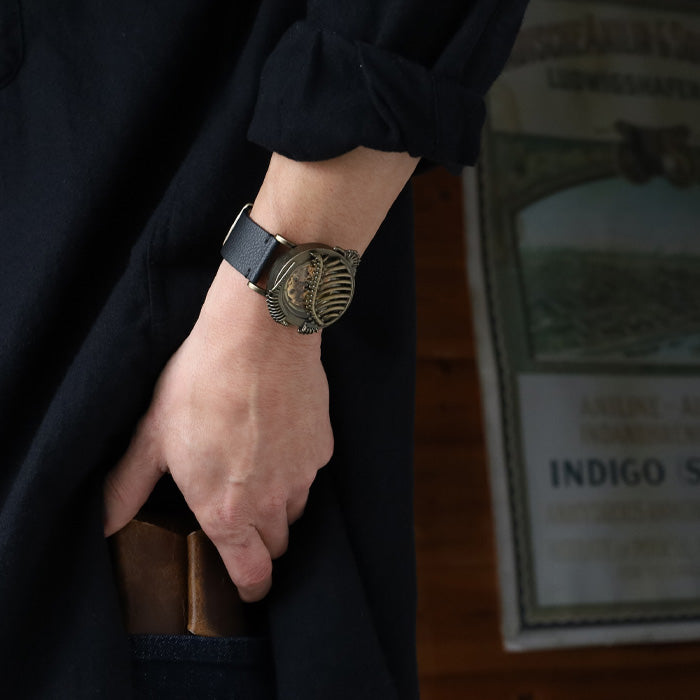 DEDEGUMO Handmade Watch Rib Gold Men's Women's [M33-2-GD] Kyoto Handmade Watch Brand 