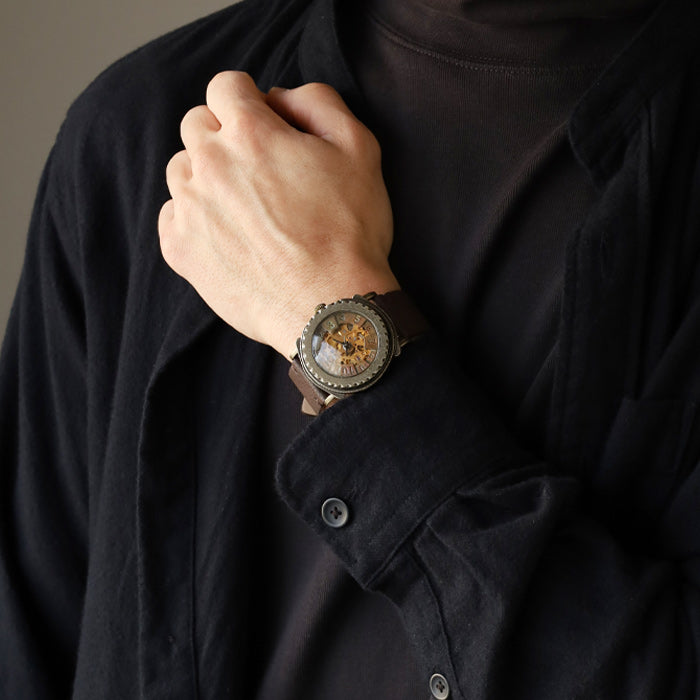 DEDEGUMO Handmade Watch Brass Tokei 3-2 Gold Men's Women's [M33-3-gd] Kyoto Kyoto Handmade Watch Brand 