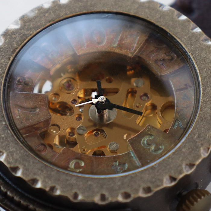 DEDEGUMO Handmade Watch Brass Tokei 3-2 Gold Men's Women's [M33-3-gd] Kyoto Kyoto Handmade Watch Brand 