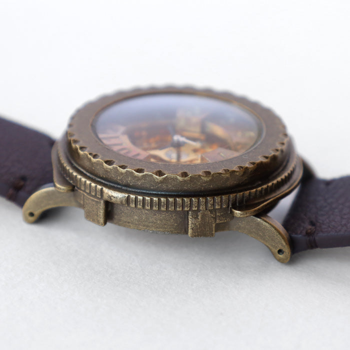 DEDEGUMO Handmade Watch Brass Tokei 3-2 Gold Men's Women's [M33-3-gd] Kyoto Kyoto Handmade Watch Brand 