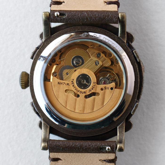 DEDEGUMO Handmade Watch Brass Tokei 3-2 Gold Men's Women's [M33-3-gd] Kyoto Kyoto Handmade Watch Brand 