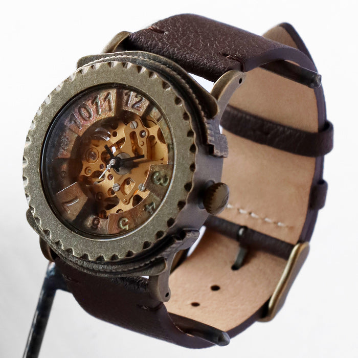 DEDEGUMO Handmade Watch Brass Tokei 3-2 Gold Men's Women's [M33-3-gd] Kyoto Kyoto Handmade Watch Brand 