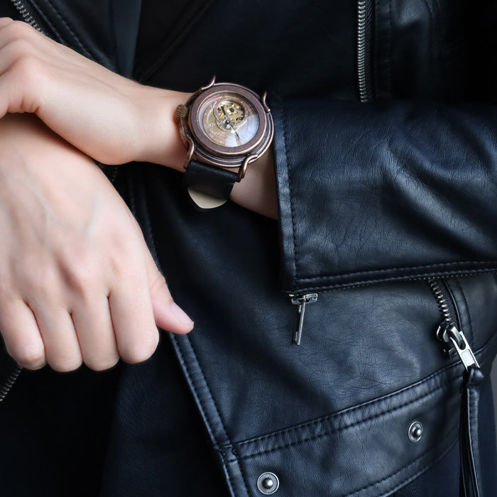 DEDEGUMO Handmade Wristwatch Space Compass Gold Men's Women's [M33-4-GD] Kyoto Handmade Watch Brand 