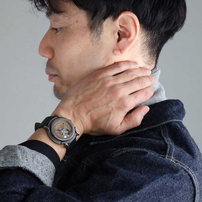 DEDEGUMO Handmade Wristwatch Space Compass Silver Men's Women's [M33-4-SV] Kyoto Handmade Watch Brand 