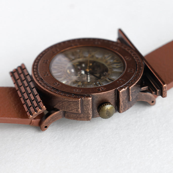 DEDEGUMO(デデグモ) 手作り腕時計 機械塔 シルバー 自動機械式時計 メンズ レディース [M33-5-sv] 京都 ハンドメイド ウォッチ ブランド