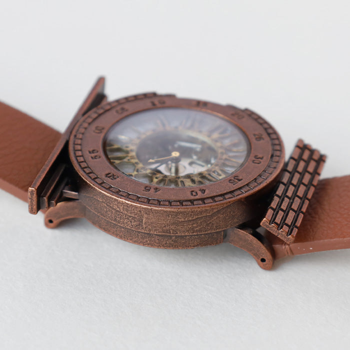 DEDEGUMO(デデグモ) 手作り腕時計 機械塔 シルバー 自動機械式時計 メンズ レディース [M33-5-sv] 京都 ハンドメイド ウォッチ ブランド