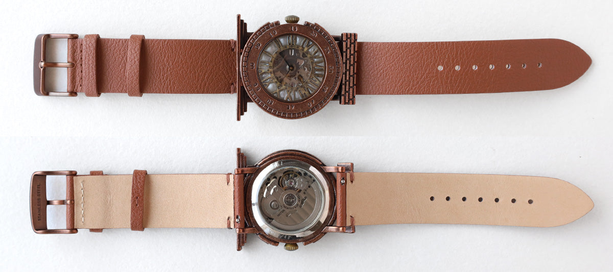 DEDEGUMO(デデグモ) 手作り腕時計 機械塔 シルバー 自動機械式時計 メンズ レディース [M33-5-sv] 京都 ハンドメイド ウォッチ ブランド