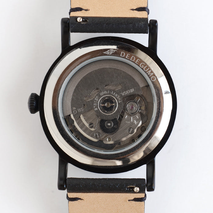 DEDEGUMO Handmade Wristwatch Kinetic Art Watch No.2 Black Automatic Mechanical Watch Men's Women's [M39-2-bk] Kyoto Handmade Watch Brand 