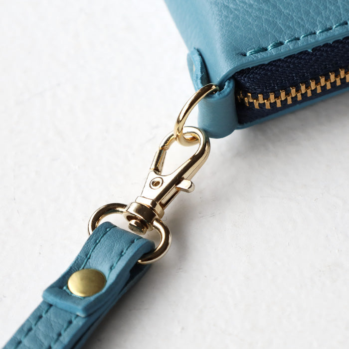 SMART MOVE! Smart Key Case Wallet Sunzuri Kawadoko (Light Blue) Shrink Cowhide Leather [MC1001] Storage for 2 Smart Keys with Coin Purse Rakukei Koubou 