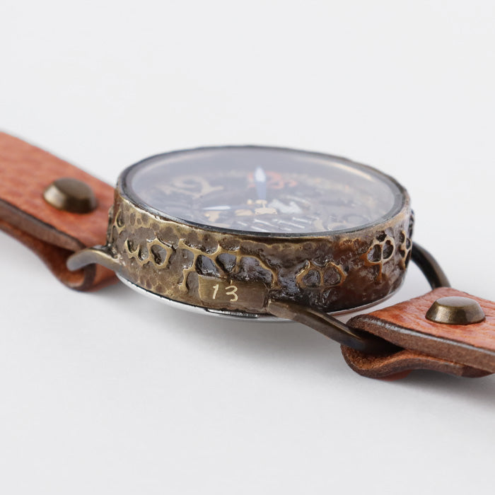 KINO（キノ） 手作り腕時計 自動巻き 裏スケルトン メカニャン ピンク ネコ 白猫 白 ねこ [MEKANYAN-PINK]